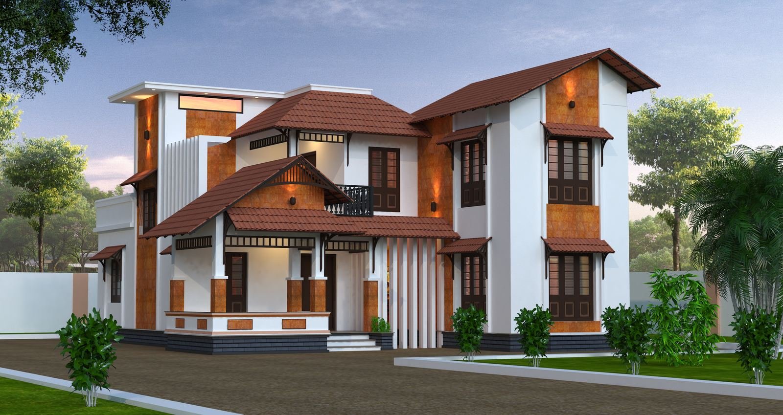 Twin-gable house
